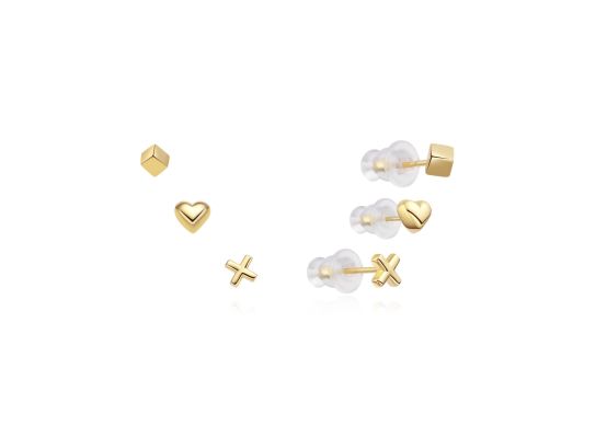 MOISS stříbrné náušnice SRDCE GOLD