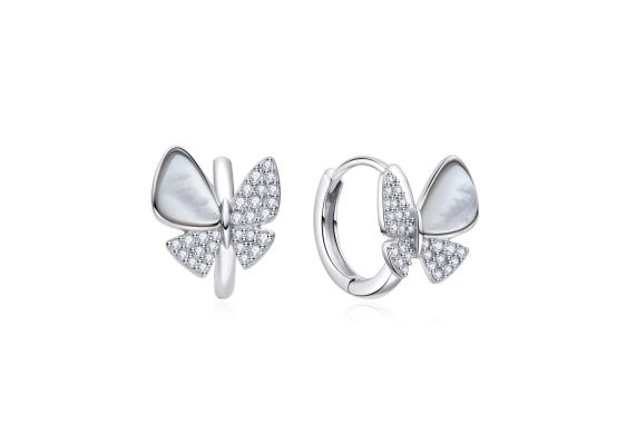 MOISS dětské stříbrné náušnice MOTÝL