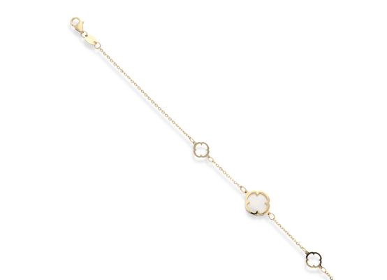 MOISS náramek ze žlutého zlata ČTYŘLÍSTEK