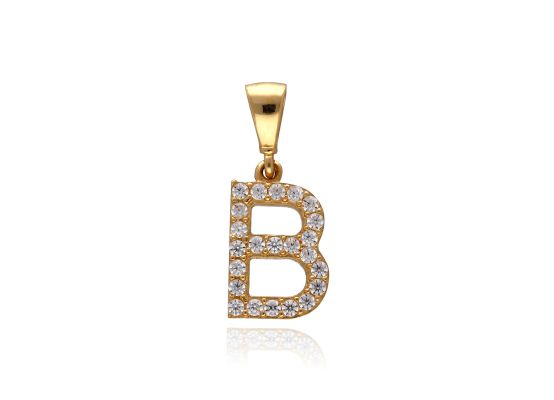 MOISS přívěsek ze žlutého zlata PÍSMENO B