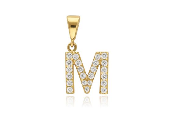 MOISS přívěsek ze žlutého zlata PÍSMENO M