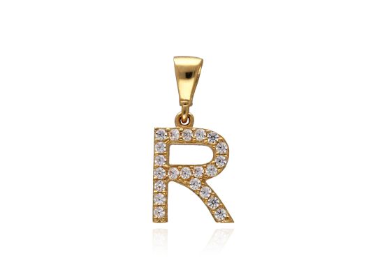 MOISS přívěsek ze žlutého zlata PÍSMENO R