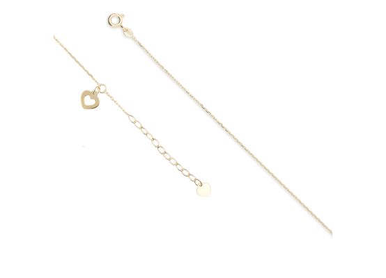 MOISS náramek na nohu ze žlutého zlata SRDCE