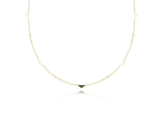 MOISS náhrdelník ze žlutého zlata ONYX