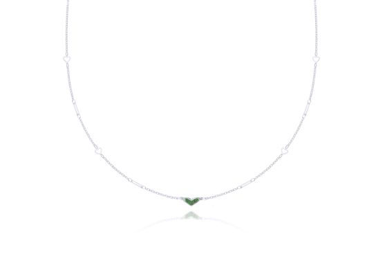 MOISS náhrdelník z bílého zlata SRDCE