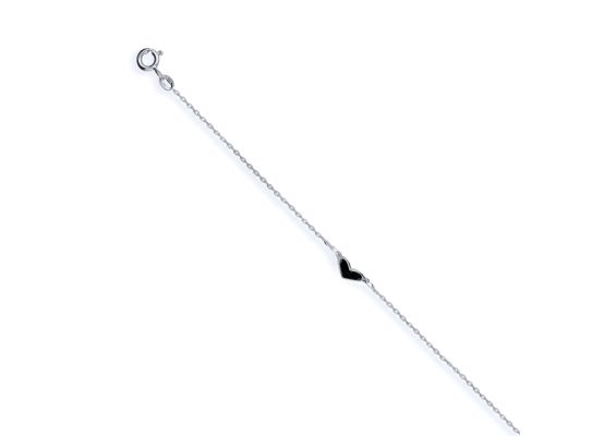 MOISS náramek z bílého zlata SRDCE ONYX