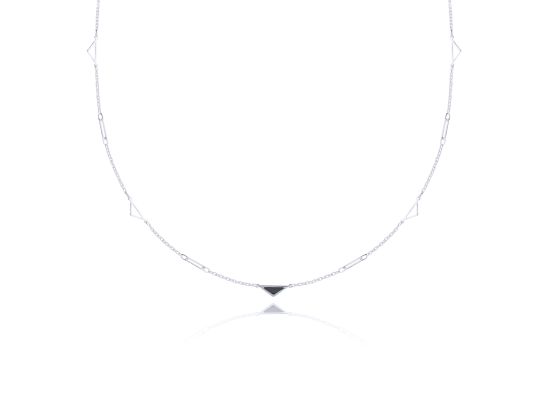 MOISS náhrdelník z bílého zlata ONYX