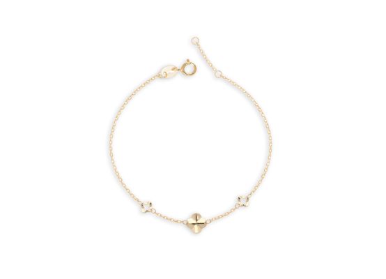 MOISS náramek ze žlutého zlata ČTYŘLÍSTEK