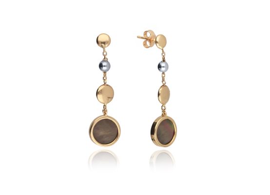 MOISS náušnice ze žlutého zlata BICOLOR