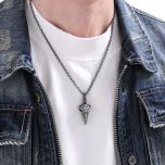 DIVERSE stříbrný přívěsek LEBKA