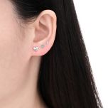 MOISS stříbrné náušnice SRDCE 4-6mm