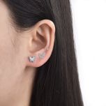 MOISS stříbrné náušnice MOTÝL 2-7mm