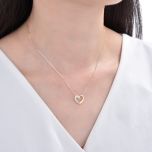 MOISS stříbrný náhrdelník SRDCE GOLD